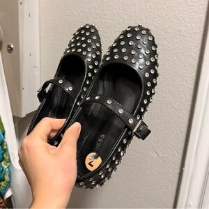 Black Studded Flats